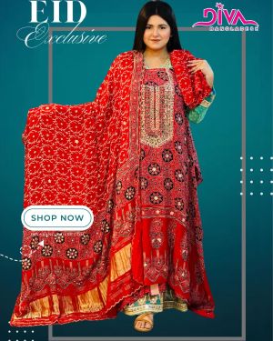 Ajrak Printed Dress