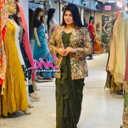 Blazer With Saree Style Draping