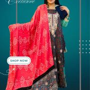 Ajrak printed dress