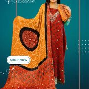 Ajrak printed dress