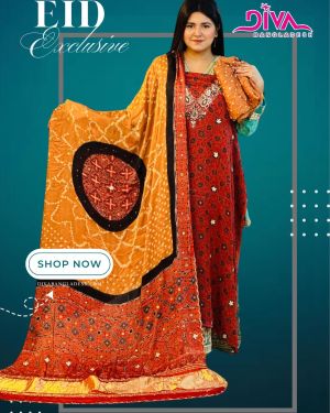 Ajrak printed dress