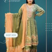 Gujarati anarkali pattern dress