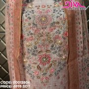 Indian Premium Floral Unstitched 3 Piece – Luxury  Edition 0056